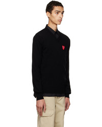 schwarzer Pullover mit einem Rundhalsausschnitt von Comme Des Garcons Play