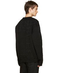 schwarzer Pullover mit einem Rundhalsausschnitt von Juun.J