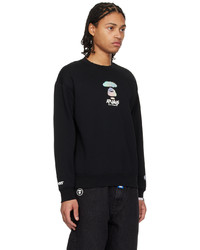 schwarzer Pullover mit einem Rundhalsausschnitt von AAPE BY A BATHING APE