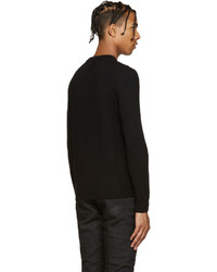 schwarzer Pullover mit einem Rundhalsausschnitt von Saint Laurent