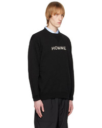 schwarzer Pullover mit einem Rundhalsausschnitt von Comme des Garcons Homme