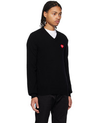 schwarzer Pullover mit einem Rundhalsausschnitt von Comme Des Garcons Play