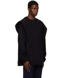 schwarzer Pullover mit einem Rundhalsausschnitt von Raf Simons