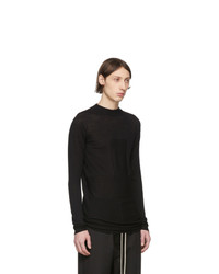 schwarzer Pullover mit einem Rundhalsausschnitt von Rick Owens