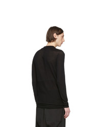 schwarzer Pullover mit einem Rundhalsausschnitt von Rick Owens