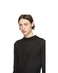 schwarzer Pullover mit einem Rundhalsausschnitt von Rick Owens