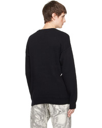 schwarzer Pullover mit einem Rundhalsausschnitt von Afield Out