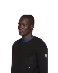 schwarzer Pullover mit einem Rundhalsausschnitt von Moncler