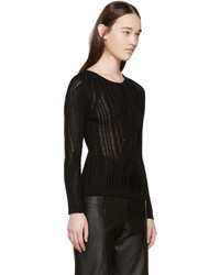 schwarzer Pullover mit einem Rundhalsausschnitt von Acne Studios