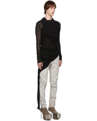 schwarzer Pullover mit einem Rundhalsausschnitt von Rick Owens