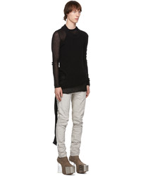 schwarzer Pullover mit einem Rundhalsausschnitt von Rick Owens