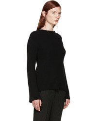 schwarzer Pullover mit einem Rundhalsausschnitt von Helmut Lang