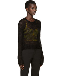 schwarzer Pullover mit einem Rundhalsausschnitt von Haider Ackermann