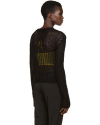 schwarzer Pullover mit einem Rundhalsausschnitt von Haider Ackermann