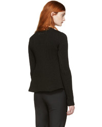 schwarzer Pullover mit einem Rundhalsausschnitt von MM6 MAISON MARGIELA