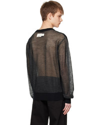 schwarzer Pullover mit einem Rundhalsausschnitt von Feng Chen Wang