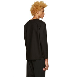 schwarzer Pullover mit einem Rundhalsausschnitt von Lemaire