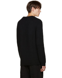 schwarzer Pullover mit einem Rundhalsausschnitt von Haider Ackermann