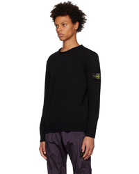 schwarzer Pullover mit einem Rundhalsausschnitt von Stone Island