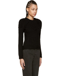 schwarzer Pullover mit einem Rundhalsausschnitt von Dsquared2