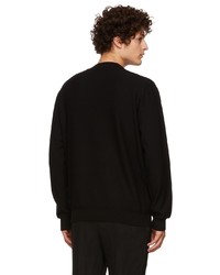 schwarzer Pullover mit einem Rundhalsausschnitt von Homme Plissé Issey Miyake