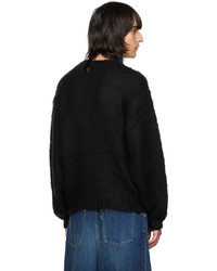 schwarzer Pullover mit einem Rundhalsausschnitt von Jieda