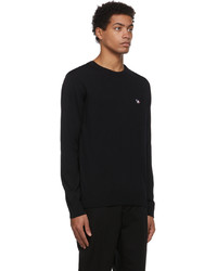 schwarzer Pullover mit einem Rundhalsausschnitt von MAISON KITSUNÉ