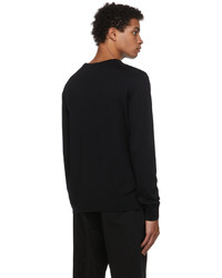 schwarzer Pullover mit einem Rundhalsausschnitt von MAISON KITSUNÉ