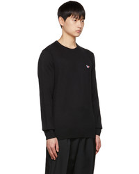 schwarzer Pullover mit einem Rundhalsausschnitt von MAISON KITSUNÉ