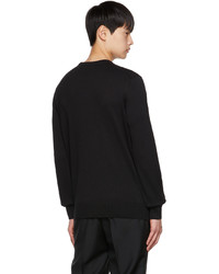 schwarzer Pullover mit einem Rundhalsausschnitt von MAISON KITSUNÉ