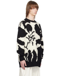 schwarzer Pullover mit einem Rundhalsausschnitt von Dries Van Noten