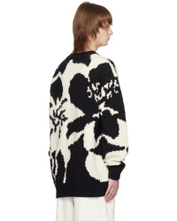 schwarzer Pullover mit einem Rundhalsausschnitt von Dries Van Noten