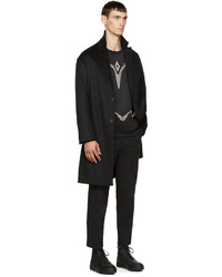 schwarzer Pullover mit einem Rundhalsausschnitt von Marcelo Burlon County of Milan