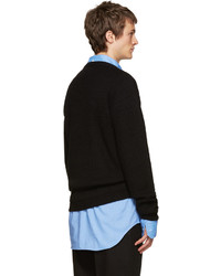 schwarzer Pullover mit einem Rundhalsausschnitt von Raf Simons