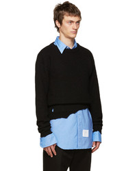 schwarzer Pullover mit einem Rundhalsausschnitt von Raf Simons