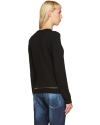 schwarzer Pullover mit einem Rundhalsausschnitt von Dsquared2