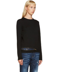 schwarzer Pullover mit einem Rundhalsausschnitt von Dsquared2