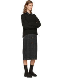 schwarzer Pullover mit einem Rundhalsausschnitt von Acne Studios