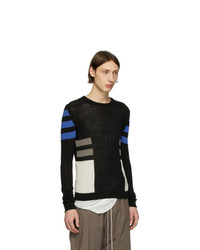 schwarzer Pullover mit einem Rundhalsausschnitt von Rick Owens