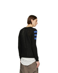 schwarzer Pullover mit einem Rundhalsausschnitt von Rick Owens