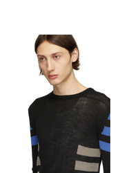 schwarzer Pullover mit einem Rundhalsausschnitt von Rick Owens