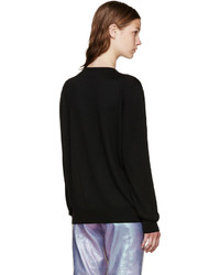 schwarzer Pullover mit einem Rundhalsausschnitt von Loewe