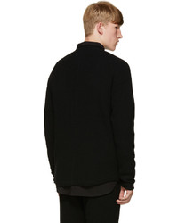 schwarzer Pullover mit einem Rundhalsausschnitt von Sacai