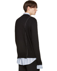 schwarzer Pullover mit einem Rundhalsausschnitt von Raf Simons