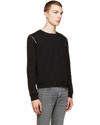 schwarzer Pullover mit einem Rundhalsausschnitt von Saint Laurent