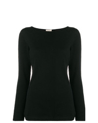 schwarzer Pullover mit einem Rundhalsausschnitt von Blanca