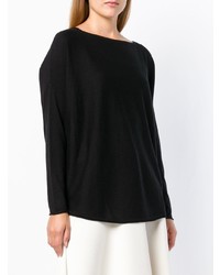 schwarzer Pullover mit einem Rundhalsausschnitt von Snobby Sheep