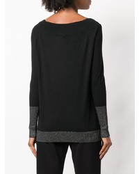 schwarzer Pullover mit einem Rundhalsausschnitt von Snobby Sheep