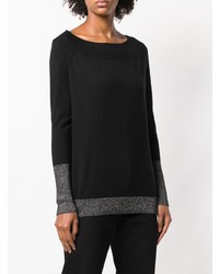 schwarzer Pullover mit einem Rundhalsausschnitt von Snobby Sheep