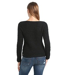 schwarzer Pullover mit einem Rundhalsausschnitt von BOSS ORANGE